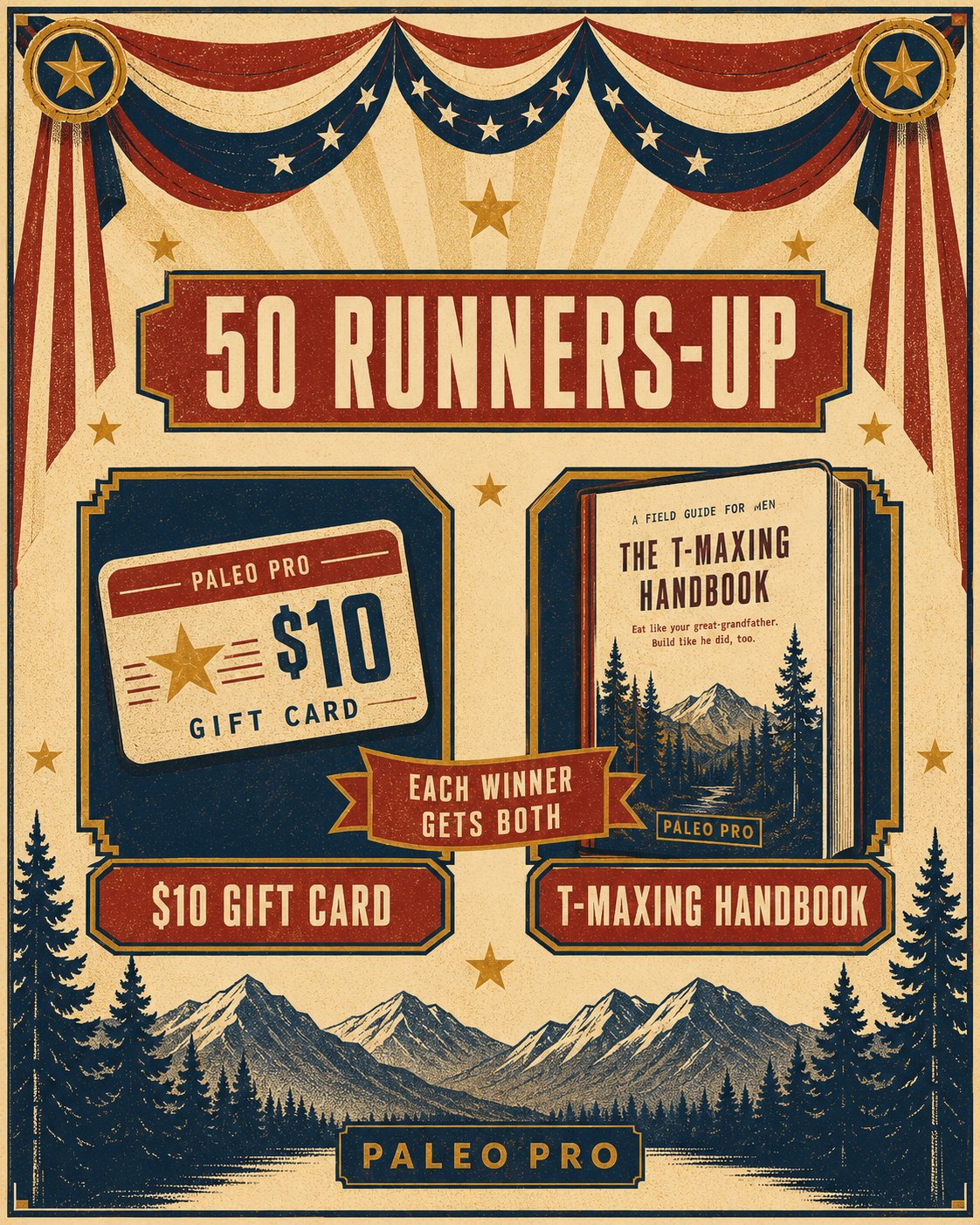 50 runners-up — $10 gift card plus the T-Maxing Handbook