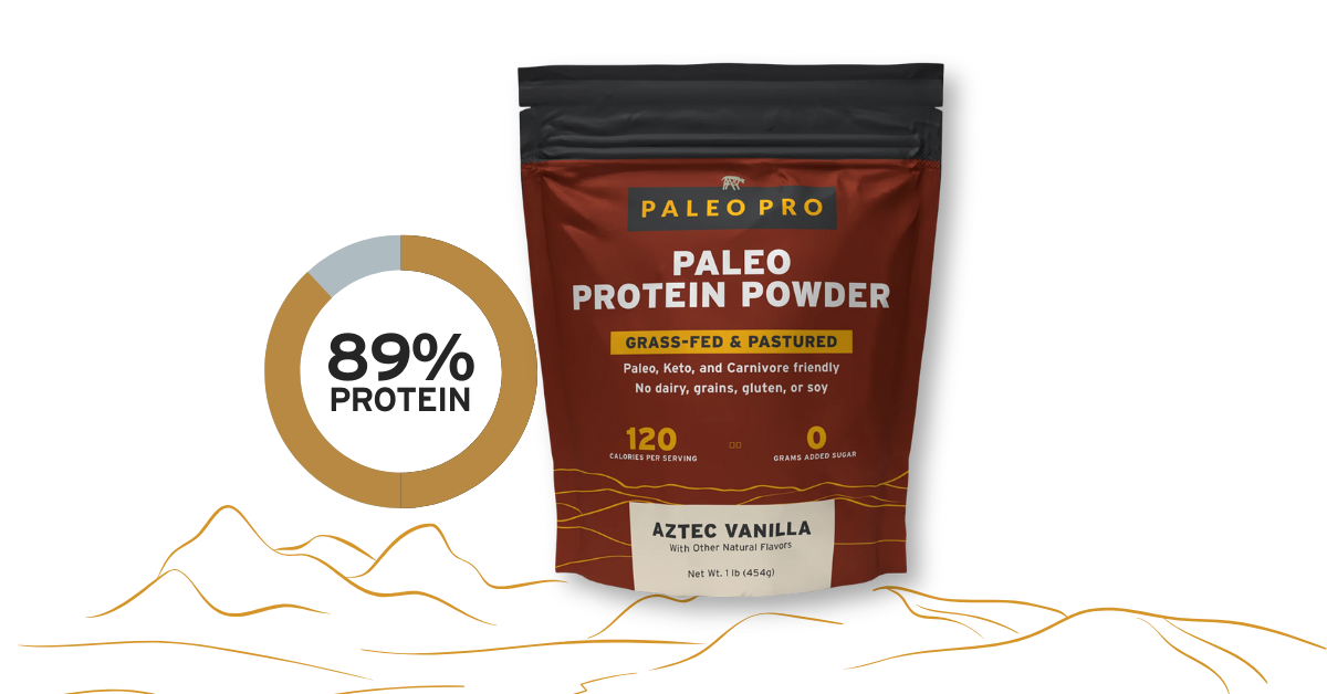 Close-up of a short ingredient label on a clean protein powder tub showing minimal ingredients